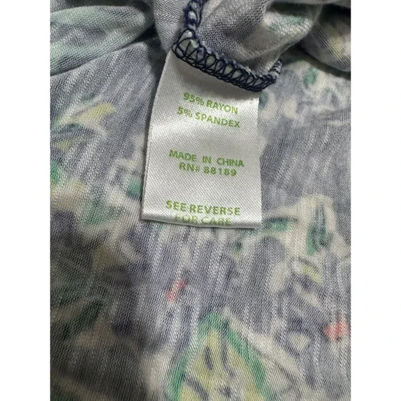 Lilly Pulitzer Riana Maxi Dress Blue Green Tropical Floral V-Neck Long Sleeve XS - Picture 8 of 10